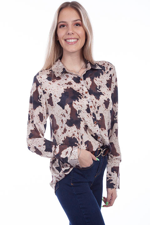 Cow Print Button Down HC715