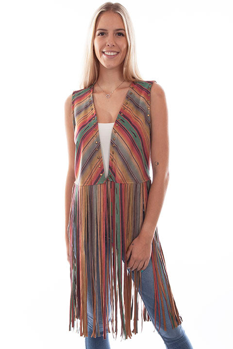 Serape Fringe Vest HC764