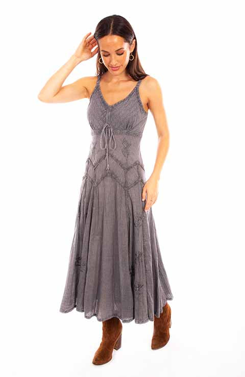 Vintage Western Dress Grey HC62